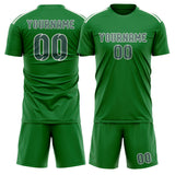 Custom Emerald Green Blue Green Soccer Set