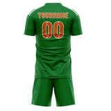 Custom Emerald Green Orange Soccer Set