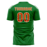 Custom Emerald Green Orange Soccer Jersey