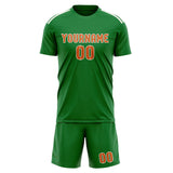 Custom Emerald Green Orange Soccer Set