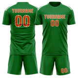 Custom Emerald Green Orange Soccer Set