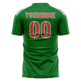 Custom Emerald Green Copper Rose Soccer Jersey