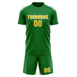 Custom Emerald Green Gold Soccer Set