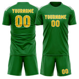 Custom Emerald Green Gold Soccer Set