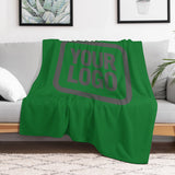 Custom Emerald Green Dark Gray Blanket
