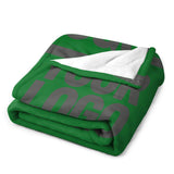 Custom Emerald Green Dark Gray Blanket