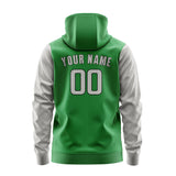 Custom Emerald Green Gray Hoodie 2424040424B31704