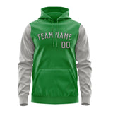 Custom Emerald Green Gray Hoodie 2424040424B31704