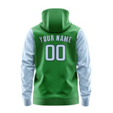 Custom Emerald Green Light Blue Hoodie 2424080824B31708