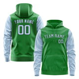 Custom Emerald Green Light Blue Hoodie