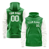 Custom Emerald Green White Hoodie