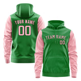 Custom Emerald Green Light Pink Hoodie