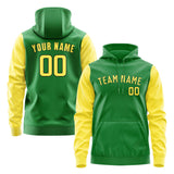 Custom Emerald Green Light Yellow Hoodie