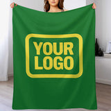 Custom Emerald Green Pale Yellow Blanket