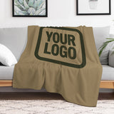 Custom Light Khaki Dark Olive Blanket