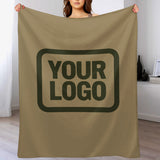 Custom Light Khaki Dark Olive Blanket