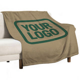 Custom Light Khaki Moss Green Blanket