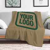 Custom Light Khaki Moss Green Blanket
