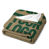 Custom Light Khaki Moss Green Blanket