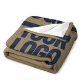Custom Light Khaki Navy Blue Blanket