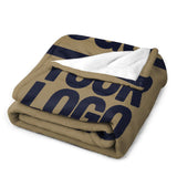 Custom Light Khaki Steel Blue Blanket