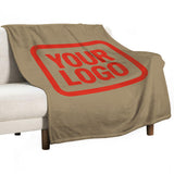 Custom Light Khaki Orange-Red Blanket