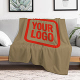Custom Light Khaki Orange-Red Blanket