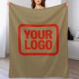 Custom Light Khaki Orange-Red Blanket