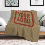 Custom Light Khaki Coral Red Blanket
