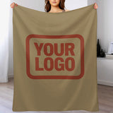 Custom Light Khaki Coral Red Blanket