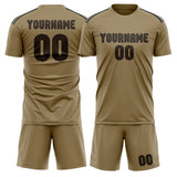 Custom Light Khaki Brown Soccer Set