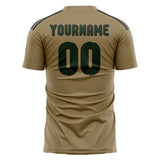 Custom Light Khaki Dark Green Soccer Jersey