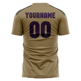 Custom Light Khaki Purple Soccer Jersey