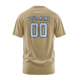 Custom Light Khaki Light Blue T-Shirt