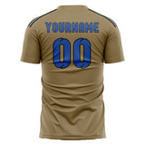 Custom Light Khaki Sky Blue Soccer Jersey
