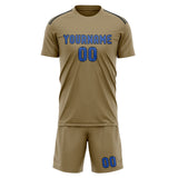 Custom Light Khaki Sky Blue Soccer Set