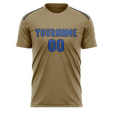 Custom Light Khaki Sky Blue Soccer Jersey