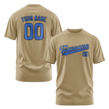 Custom Light Khaki Sky Blue T-Shirt