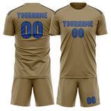 Custom Light Khaki Sky Blue Soccer Set