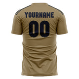 Custom Light Khaki Navy Soccer Jersey