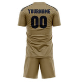 Custom Light Khaki Navy Soccer Set