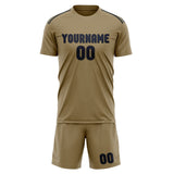 Custom Light Khaki Navy Soccer Set