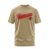 Custom Light Khaki Orange Red T-Shirt