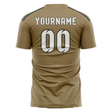 Custom Light Khaki White Soccer Jersey