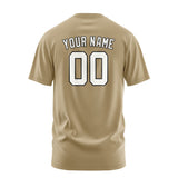 Custom Light Khaki White T-Shirt