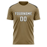 Custom Light Khaki White Soccer Jersey