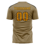 Custom Light Khaki Yellow Soccer Jersey