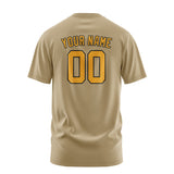 Custom Light Khaki Yellow T-Shirt