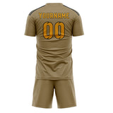 Custom Light Khaki Yellow Soccer Set