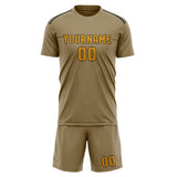 Custom Light Khaki Yellow Soccer Set
